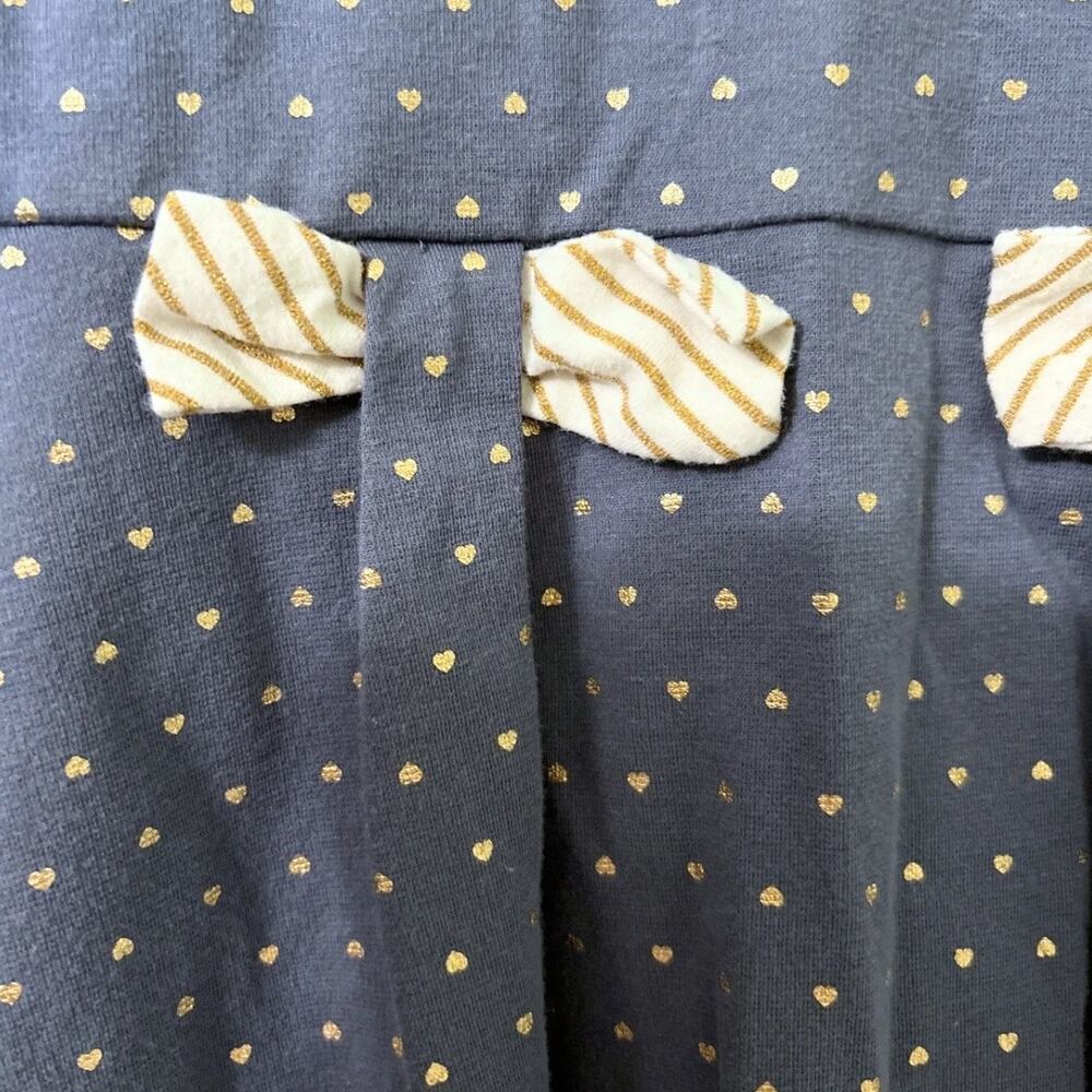 Catherine Malandrino Girls Blouse Sz 5T Blue and Gold Hearts - Picture 2 of 4
